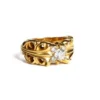 Bague Double Floral en or 22 carats avec 5 diamants