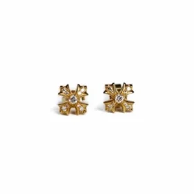 Boucles d’oreilles CH Plus en or 22 carats avec clous et diamants