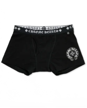 Boxer en coton noir avec jacquard noir et blanc