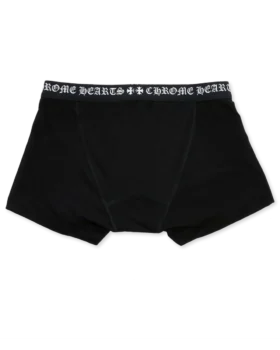 Boxer en coton noir avec jacquard noir et blanc