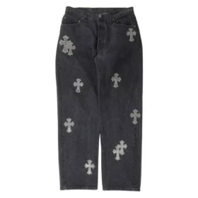 Chrome Hearts Jeans avec Cross Patch en cuir de poney