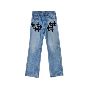 Chrome Hearts Levi’s Cross Patch Jeans – Bleu