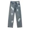 Jeans avec Cross Patch croix crucifix Chrome Hearts Jeans avec Cross Patch croix crucifix Chrome Hearts