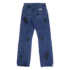 Jeans avec empiècements en cuir en forme de Cross Patch Jeans avec empiècements en cuir en forme de Cross Patch