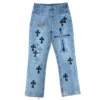 Jeans en denim Chrome Hearts avec inscriptions
