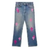 Jeans en denim rose pour femme Chrome Hearts Jeans en denim rose pour femme Chrome Hearts