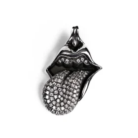 Pendentif Lip and Tongue des Rolling Stones avec diamant
