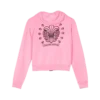 Sweat à capuche rose zippé Chrome Hearts pour fille