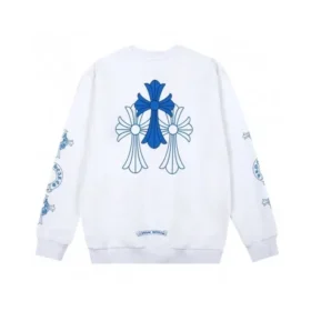 sweat shirt col rond chrome hearts avec logo bleu 1 280x280 - Sweat-shirt &agrave; col rond Chrome Hearts avec logo bleu