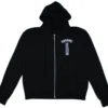Sweats à capuche zippés Chrome Hearts avec logo floral, noir, taille L