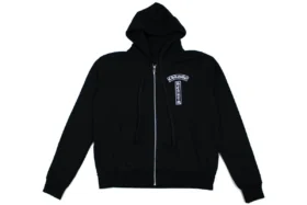 Sweats à capuche zippés Chrome Hearts avec logo floral, noir, taille L