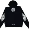 Sweats à capuche zippés Chrome Hearts avec logo floral, noir, taille L