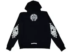 Sweats à capuche zippés Chrome Hearts avec logo floral, noir, taille L