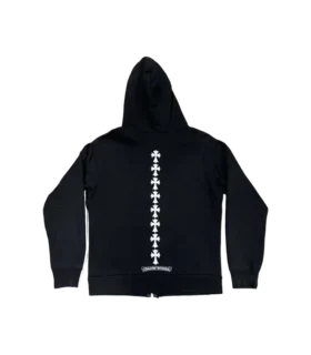 Sweats à capuche zippés Chrome Hearts avec triple logo croix