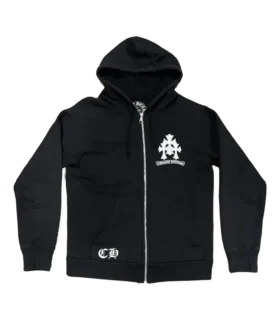 Sweats à capuche zippés Chrome Hearts avec triple logo croix