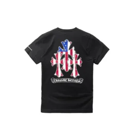 T-shirt à manches courtes Chrome Hearts avec drapeau américain et logo triple croix